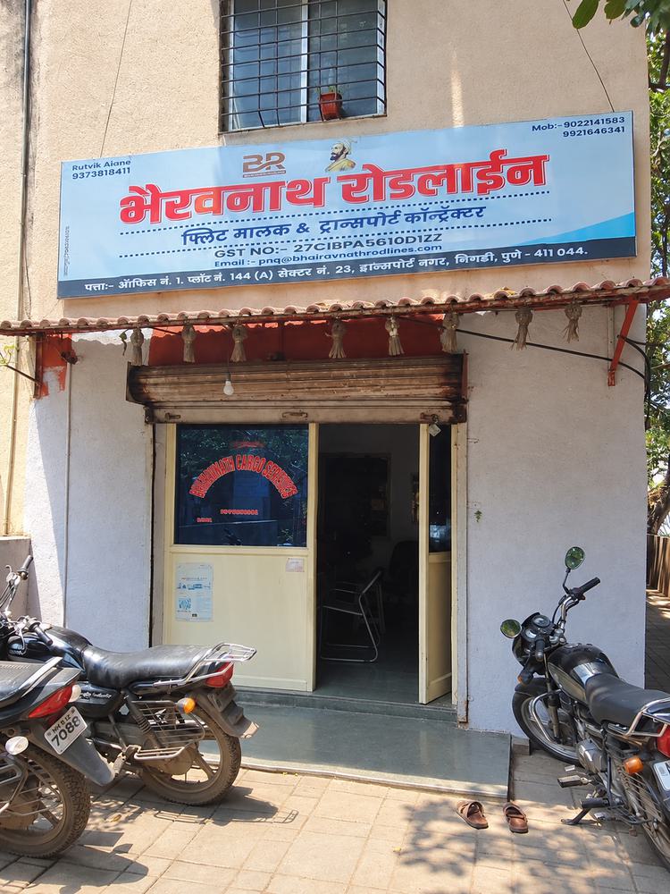 Bhairavnath Roadlines office signboard